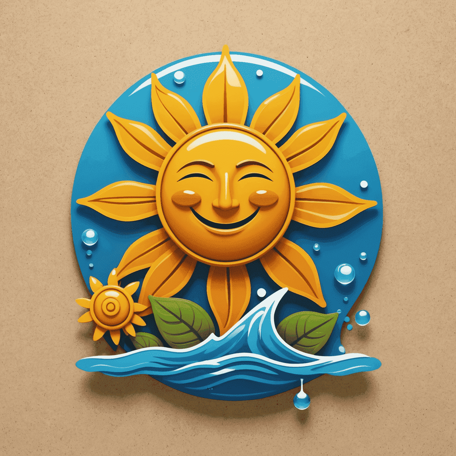 Sunpunpmeme logo featuring a stylized sun and water pump, symbolizing holiday energy and relaxation